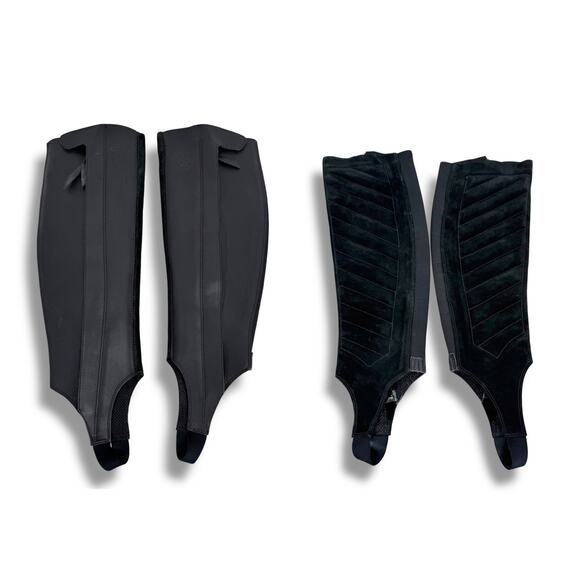 Ariat half chaps ST black leather quilted comfort fit stretch riding small tall - Picture 1 of 14